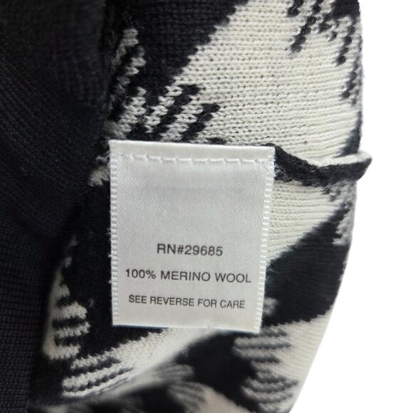 PENDLETON LARGE MERINO WOOL HOUNDSTOOTH BUTTON UP LONG SLEEVE CARDIGAN - Picture 4 of 5